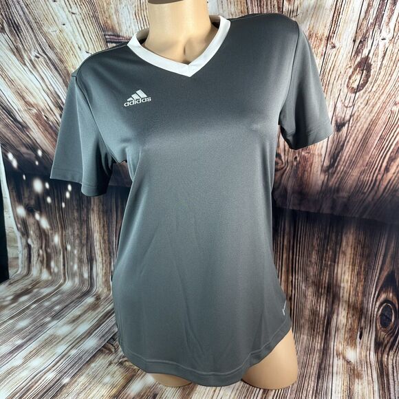 adidas Tops - NEW Adidas Entrada 22 Jersey Women's Size Small Grey V Neck Athletic Shirt Top